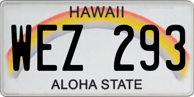 HI license plate WEZ293
