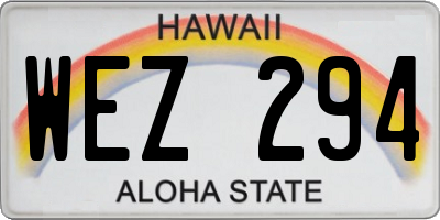HI license plate WEZ294
