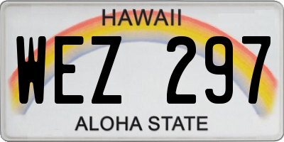 HI license plate WEZ297