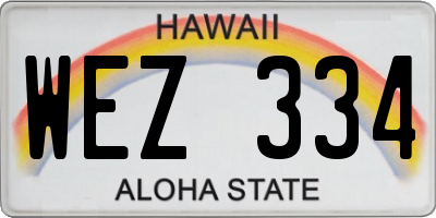 HI license plate WEZ334
