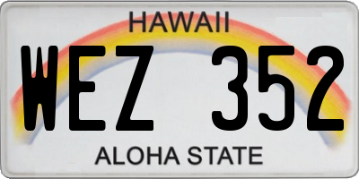 HI license plate WEZ352