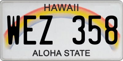 HI license plate WEZ358