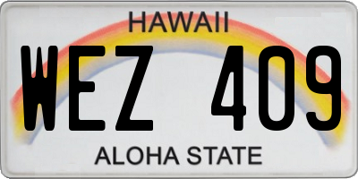 HI license plate WEZ409