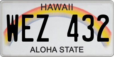 HI license plate WEZ432