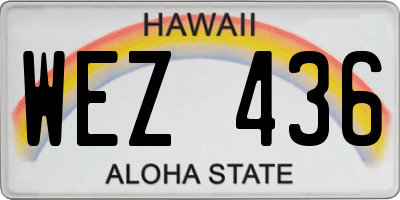 HI license plate WEZ436