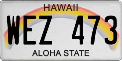 HI license plate WEZ473