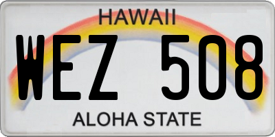 HI license plate WEZ508