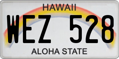 HI license plate WEZ528