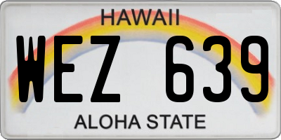 HI license plate WEZ639