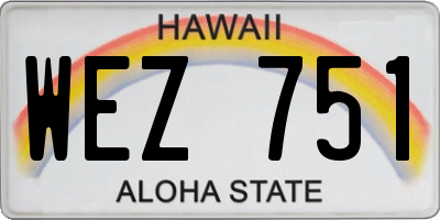 HI license plate WEZ751