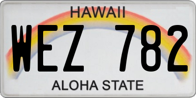 HI license plate WEZ782