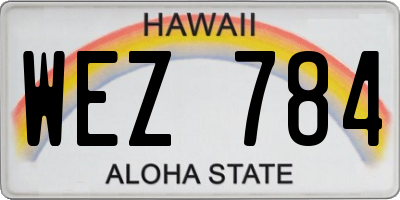 HI license plate WEZ784