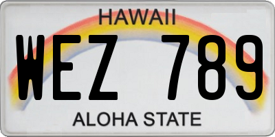 HI license plate WEZ789