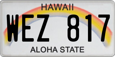 HI license plate WEZ817