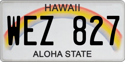 HI license plate WEZ827