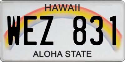 HI license plate WEZ831