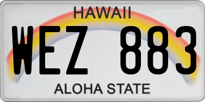 HI license plate WEZ883