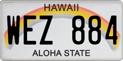 HI license plate WEZ884