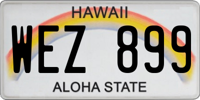 HI license plate WEZ899