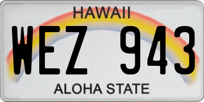 HI license plate WEZ943