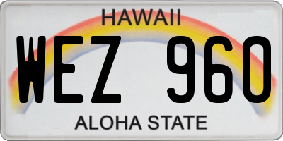 HI license plate WEZ960