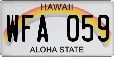 HI license plate WFA059
