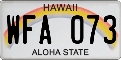 HI license plate WFA073