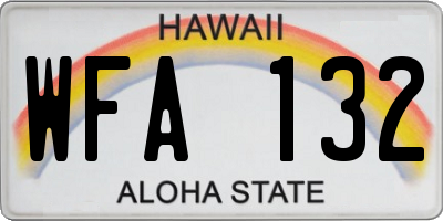 HI license plate WFA132