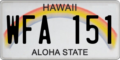 HI license plate WFA151