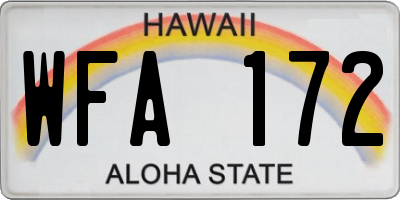 HI license plate WFA172