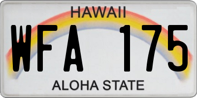 HI license plate WFA175