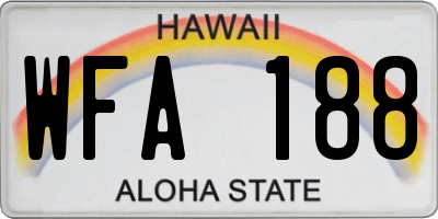 HI license plate WFA188