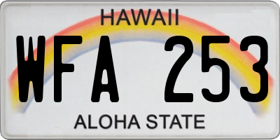 HI license plate WFA253