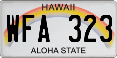 HI license plate WFA323