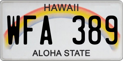 HI license plate WFA389