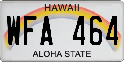 HI license plate WFA464