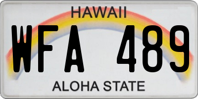 HI license plate WFA489