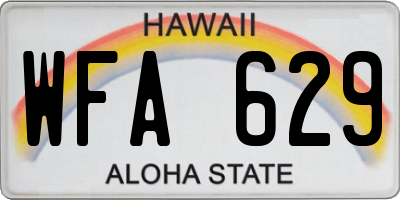 HI license plate WFA629