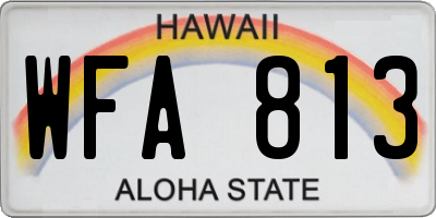 HI license plate WFA813