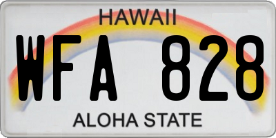 HI license plate WFA828