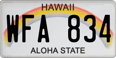 HI license plate WFA834