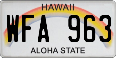 HI license plate WFA963