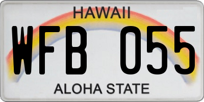HI license plate WFB055