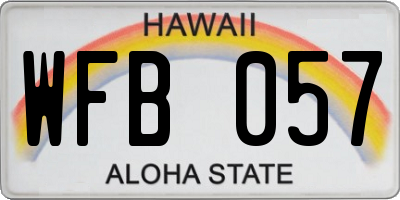 HI license plate WFB057
