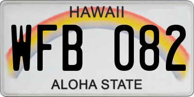 HI license plate WFB082