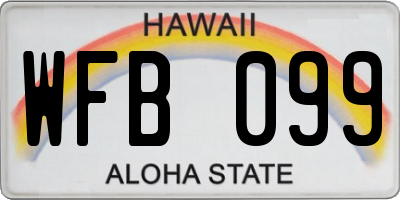 HI license plate WFB099