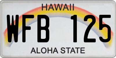 HI license plate WFB125