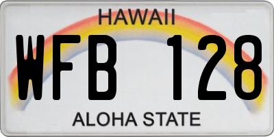 HI license plate WFB128