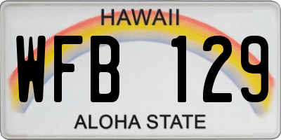 HI license plate WFB129