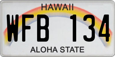 HI license plate WFB134